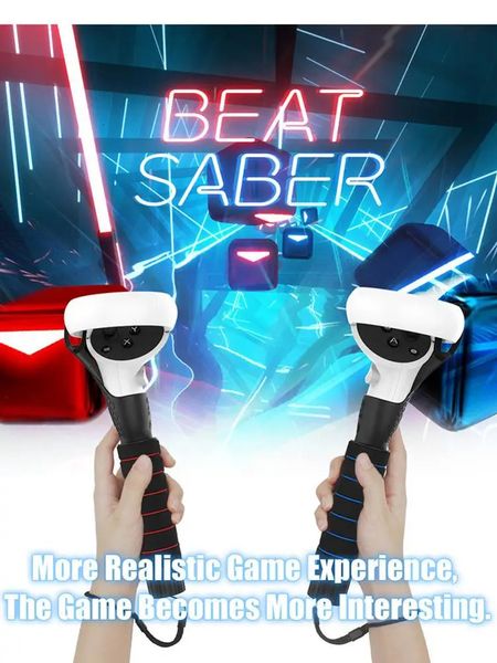 VR Light Handle VR Touch Controller para Oculus Quest 2 Beat Saber Games Stick-style Long Stick Handle Extension Grips Stand 240115