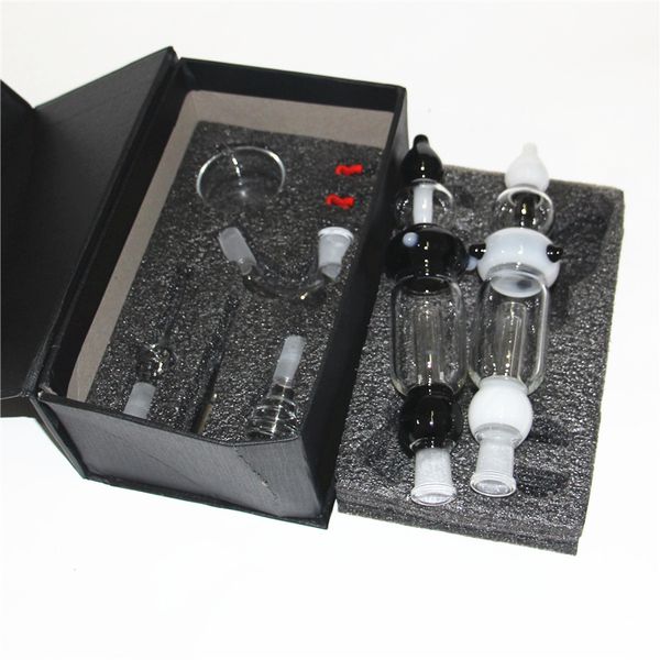 Mini Nectar Glass Pipes com 14mm Titanium Nail Quartz Tip Oil Rig Concentrado Dab Straw Pipe para Bongo de Vidro