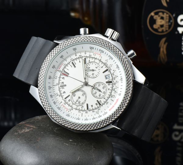 Часы AAA, высококачественные мужские часы Breit Avenger Clone, мужские шестиигольные полнофункциональные часы, кварцевые наручные часы из силиконовой резины