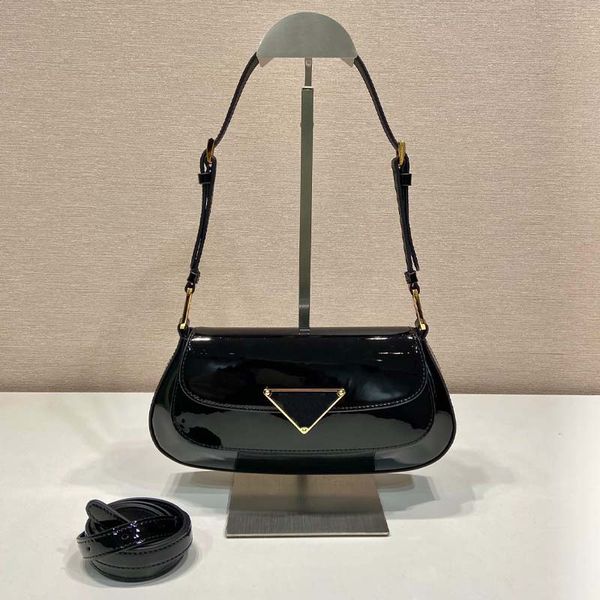 Женская сумка через плечо из лаковой кожи, дизайнерская сумка через плечо, модная сумочка в сочетании с двумя съемными регулируемыми лямками для универсального стиля.