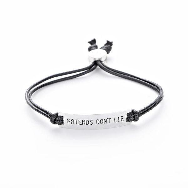 Armbänder Stranger Things Eleven Angepasstes Armband Freunde lügen nicht Brief Charm Armband Bester Freund Kordelarmband Schmuck Großhandel