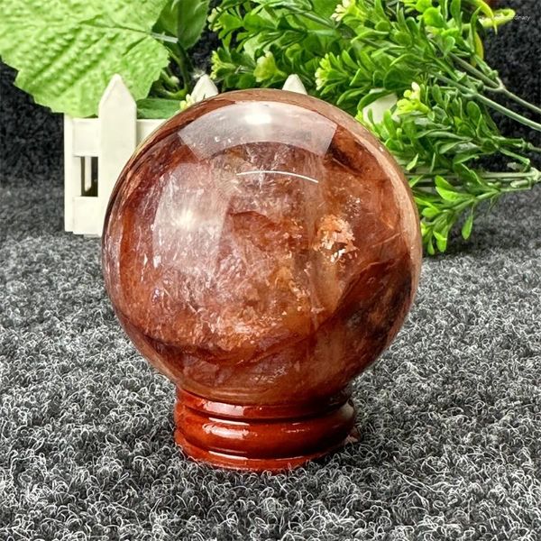 Trasportini per gatti Gomma rossa naturale Fiore Palla Cristallo di quarzo Campione minerale Decorazione per ufficio domestico Meditazione energetica Aura di guarigione spirituale