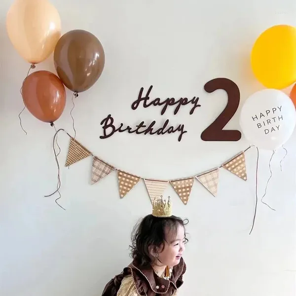 Decorazione per feste in feltro, decorazione da parete per buon compleanno, torta e sfondo con lettere per bambini, ragazza, divertente, bandiera che tira