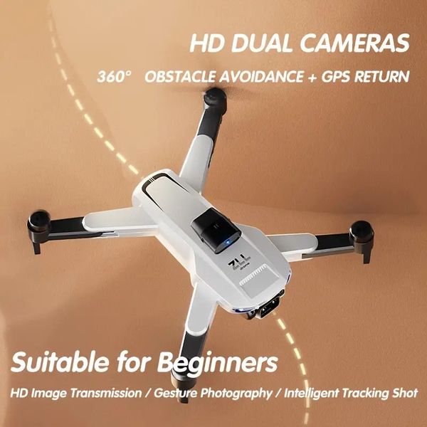 Drone de posição GPS com prevenção de obstáculos em 360 °, acompanhamento inteligente, câmera EIS HD, bateria de longa duração, pairar estável, design dobrável, presentes de aniversário para meninos e meninas