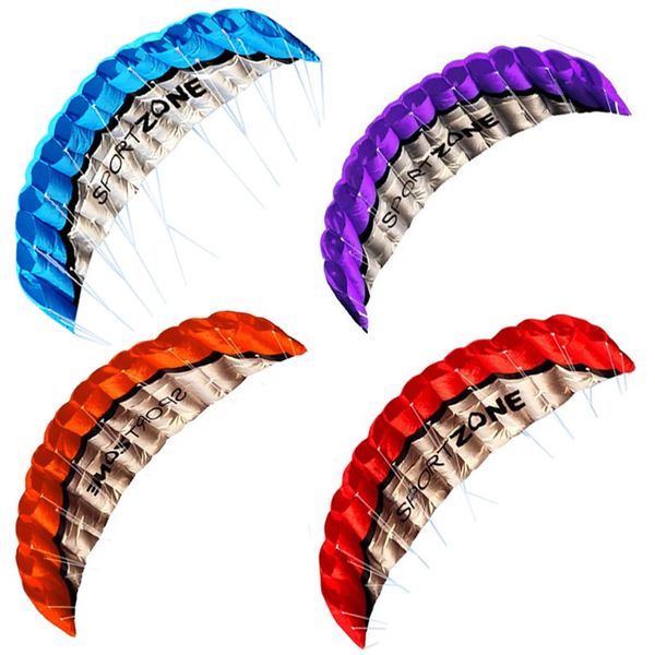 Aquilone da spiaggia sportivo con paracadute a doppia linea da 1,8 m di alta qualità in 4 colori, facile da far volare 240116