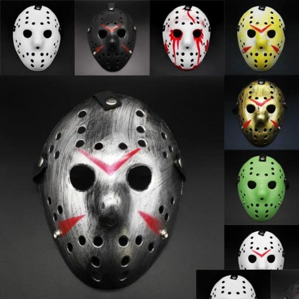 Maskerade-Masken Jason Voorhees Maske Freitag der 13. Horrorfilm Hockey Gruseliges Halloween-Kostüm Cosplay Plastikparty Fy2931 Dhs D Dhkhk