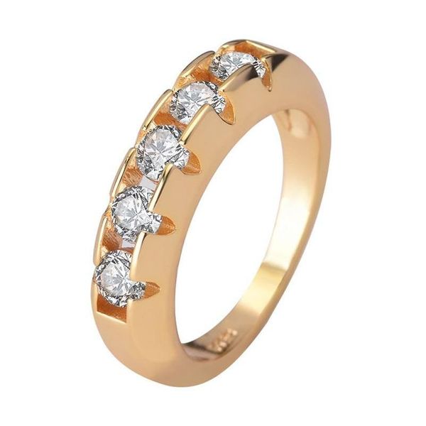 Обручальные кольца Золото 14 карат Кольцо с бриллиантом для женщин, чтобы присоединиться к вечеринке Gemstone De Wedding Diamante Обручальные украшения Мода 1356 Q2 Drop Deli Dhg5Z