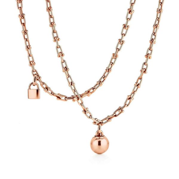 Ожерелье Tiff, дизайнерское женское ожерелье высшего качества, серебро 925 пробы, двухслойная цепочка в форме подковы, цепочка с шариковым замком, ожерелье в том же стиле, маленькое и роскошное