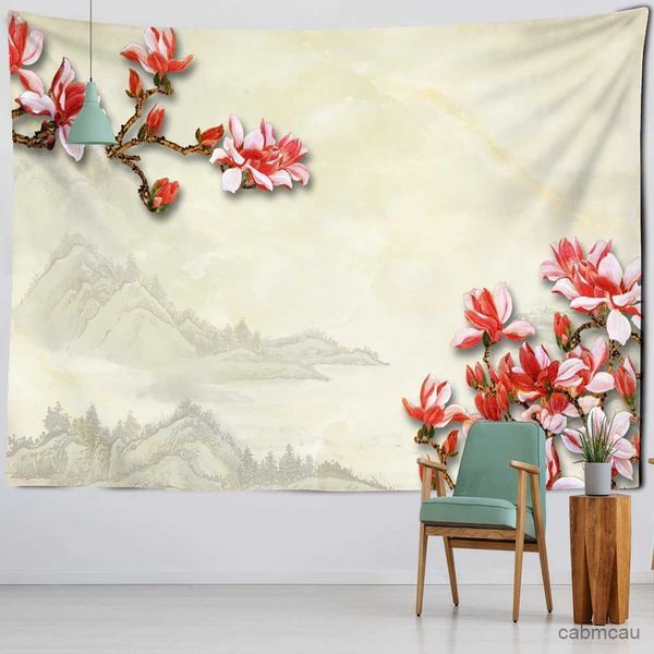 Tapeçarias concepção artística flor e pássaro pintura mural tapeçaria boêmio parede pendurado quarto sala de estar decoração casa