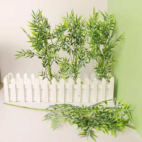 Fiori decorativi 45 cm ramo di bambù artificiale simulato piante verdi pianta per la casa finto giardino ufficio decorazione di nozze