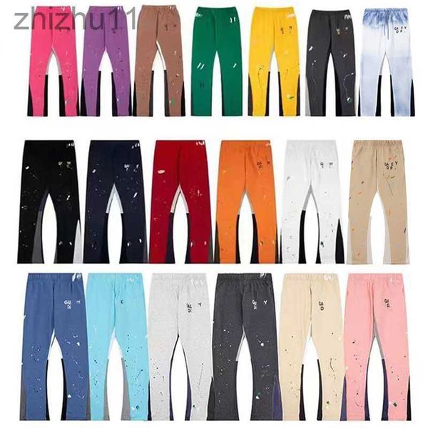 Designer homens calças depts jeans homens mulheres inverno quente sweatpants manchado carta impressão mans moda casal solto versátil reta calça casual q0xx