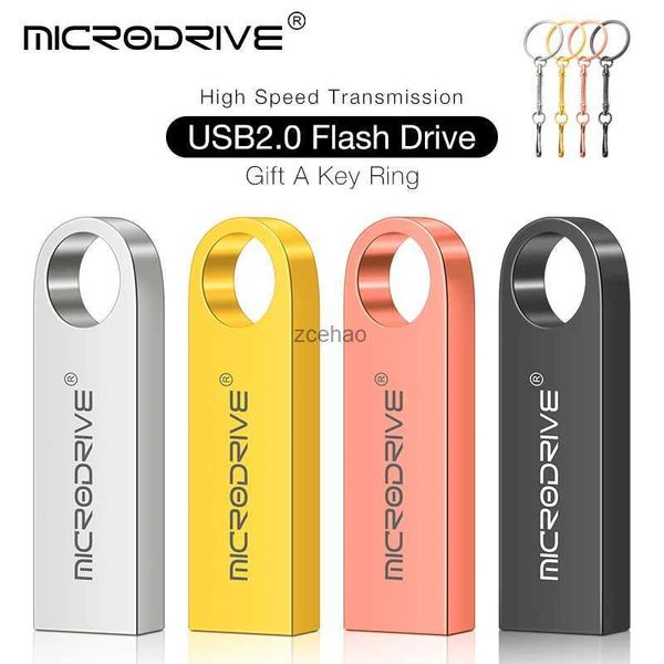 USB Flash Sürücüler 4 Renk USB Flash Drive 4/8/16/32GB Pendrive Cle USB Flash Stick Pen Drive Su Geçirmez 64 128GB Metal Bellek Çubuğu Flash Drive