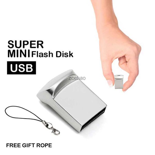 Unidades flash USB Mini unidades flash USB de metal 128GB Presentes de negócios criativos Memory Stick 64GB Pen Drive preto 32GB Dispositivos de armazenamento prateados 16GB