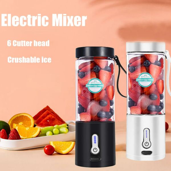 Электрическая соковыжималка для смузи, 530 мл, портативный блендер, USB перезаряжаемый кухонный комбайн, миксер для фруктов, мини-чашка 240116