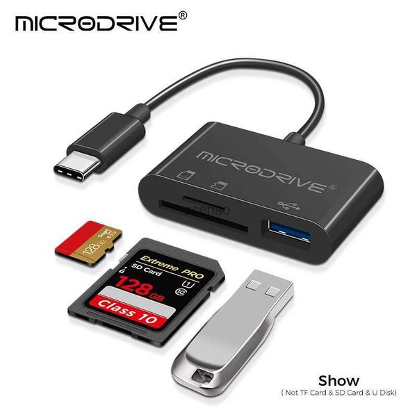 Unidades flash USB tipo USB C HUB 3 em 1 para cartão de memória / USB Flash / adaptador de cartão SD / USB 2.0 / 3.0 / leitor de cartão Micro Mini SD / slot para cartão TF 3