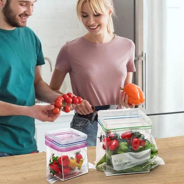 Porta sacchetti per alimenti per riporre la cucina, per riempire il rack, supporto per preparazione, portatile, trasparente