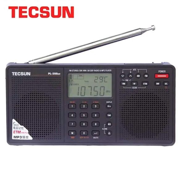 Radio Tecsun Pl398mp Stereo-Radio Fm Tragbares Full-Band-Digital-Tuning Etm ATS Dsp Dual-Lautsprecher-Receiver MP3-Player Unterstützt TF-Karte