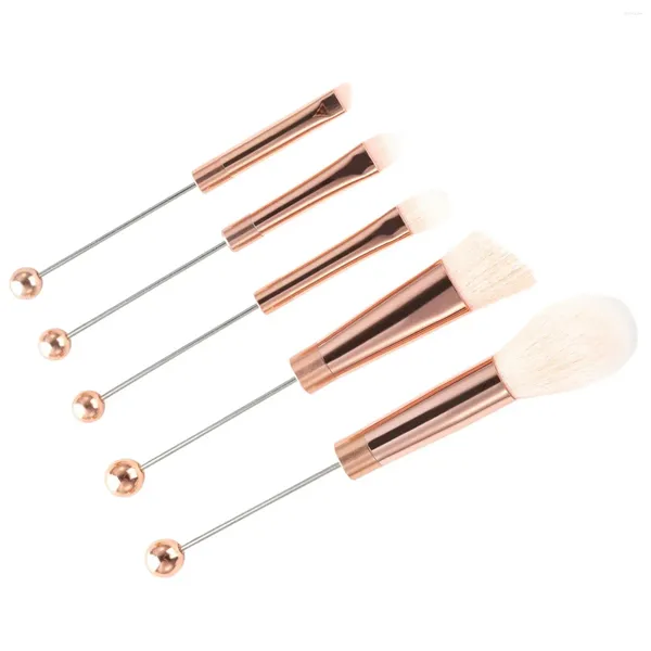 Mobília de acampamento 5x conjunto de pincéis de maquiagem de olho diy angular mistura pó facial pincéis cosméticos portáteis para senhora namorada ie irmã presentes