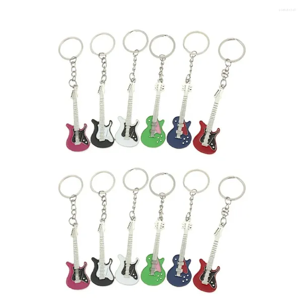 Anahtarlıklar 30 adet erkekler kadın gitar pembe mavi kırmızı siyah anahtar zincirli takılar çanta araba anahtarlık aksesuarları hediye