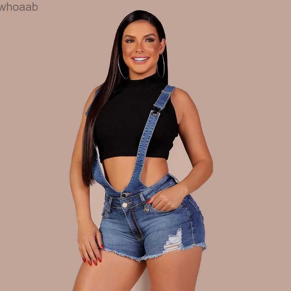 Calças de brim femininas sexy meados de cintura mulheres calças de brim curtas verão moda rasgado denim shorts novo casual push up vintage denim macacão shorts streetwear yq240116