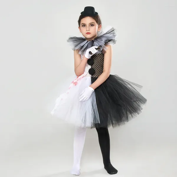 Vestidos de menina vestido de palhaço antes de Halloween Performance Costume Role Play Puffy