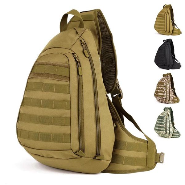 Taschen 45CM Großer taktischer Militär-Rucksack mit einem Riemen für den Außenbereich, große Schulter-Brusttasche, Radfahren, Sport, Halten eines 14-Zoll-Laptops A3104