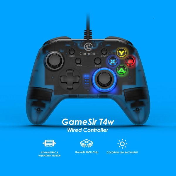 GameSir T4w Kabelgebundener Gamepad-USB-Gamecontroller mit Vibrations- und Turbofunktion, PC-Joystick für Windows 7 8 10 11 240115