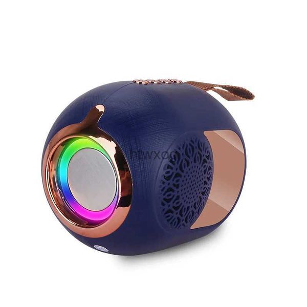 Alto-falantes portáteis 2023 novo mini portátil pequeno alto-falante presente com luzes coloridas sem fio bluetooth áudio pequeno alto-falante de ovo dourado yq240116