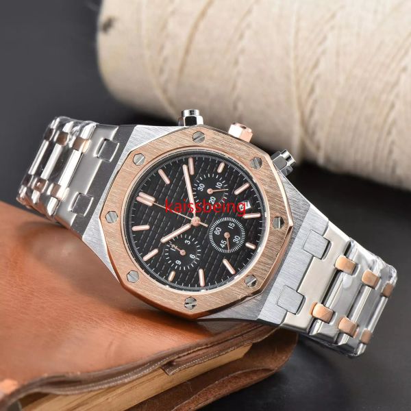 des A P Famosos Hombres todos los diales que trabajan diseñador clásico Relojes de pulsera Moda de lujo Cristal Diamante Relojes para hombres Esfera grande hombre reloj de cuarzo cronómetro