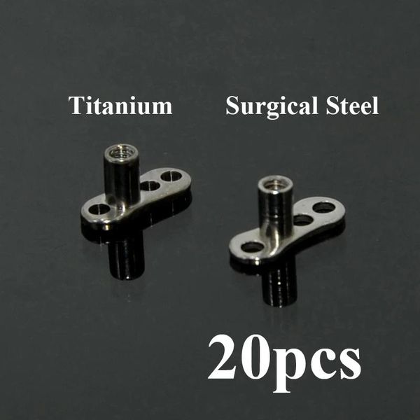 Anelli 20 pz G23 Titanio Acciaio Chirurgico Micro Dermal Anchor Skin Diver Base Superficie Piercing Retiners Hideit Gioielli Per Il Corpo