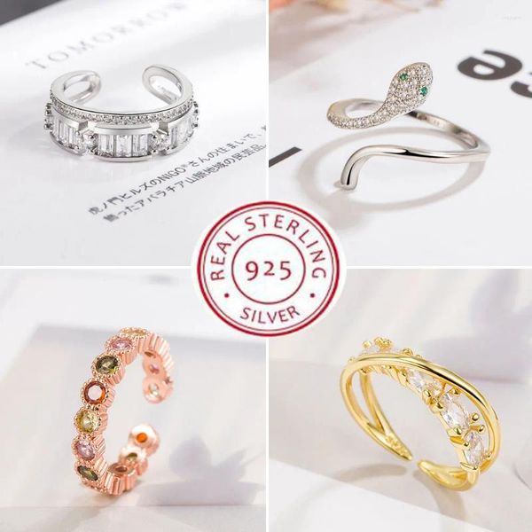 Cluster Ringen 925 Sterling Verzilverd Zon Maan Zonnebloem Hart Voor Vrouwen Originele Bloem Bruiloft Kristal Luxe Sieraden Accessoires