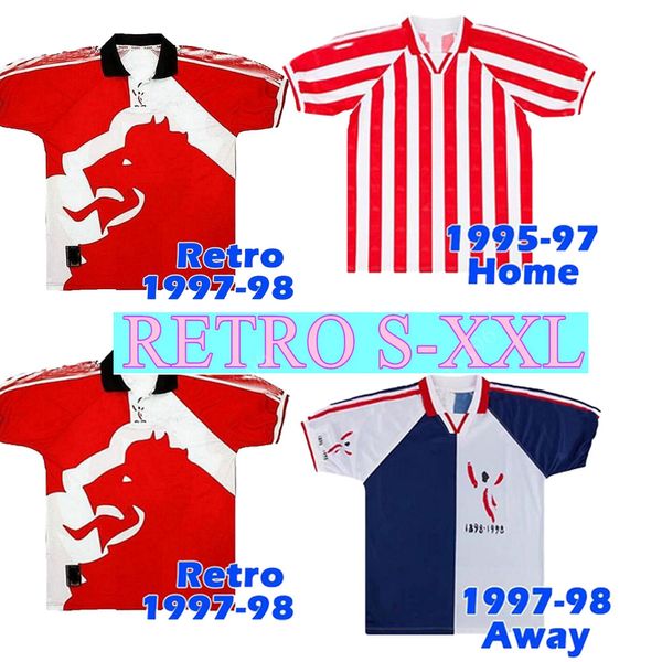 1998 Atlético J.MARTINEZ camisas de futebol rerto camisa ETXEBERRIA Sports Retro Bilbao 95 97 98 Vintage MUNIAIN ROBERTO RIOS ZIGANDA ALKIZA NAGORE Clássico unifom 2011