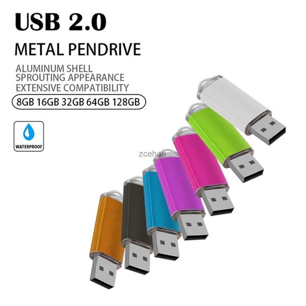 Chiavette USB Chiavetta USB in metallo 128 GB 64 GB 32 GB ad alta velocità 16 GB 8 GB 4 GB memoria Flash Chiavetta USB pen drive 128 MB 512 MB PenDrive 2.0