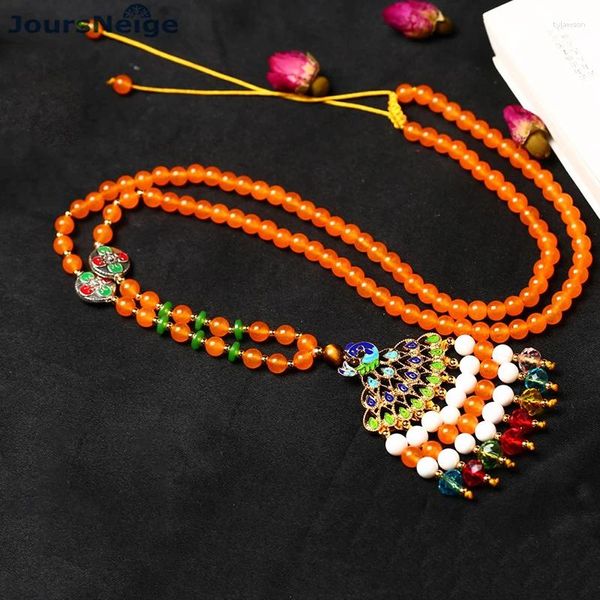 Ожерелья с подвесками, оптовая продажа, ожерелье из натурального оранжевого камня, жареный синий павлин, удача для женщин, цепочка на свитер, оригинальные ювелирные изделия