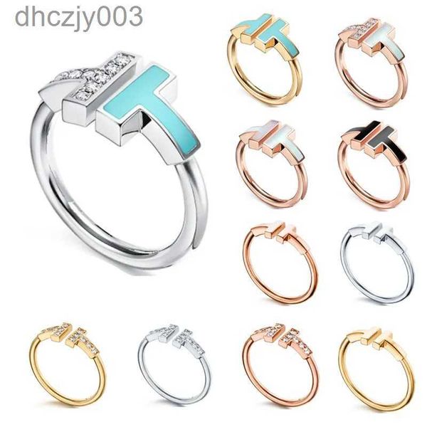 Свадебные кольца женские двойные дизайнерские роскошные ювелирные изделия модные классические серебряные розовые золотые кольца высшего качества с оригинальной сумкой Q7NN