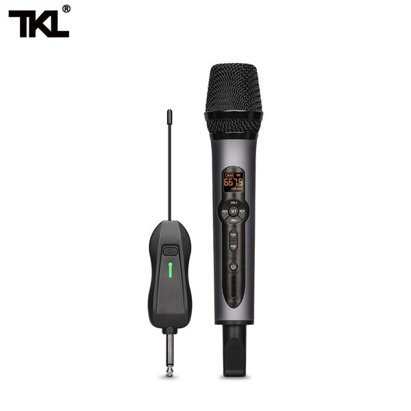 Mikrofone Drahtloses Mikrofon TKL WM02 UHF Handheld Dynamisches Mikrofonsystem mit Mischeffekten für Heim-Karaok-PA-Lautsprecher-Gesangsparty