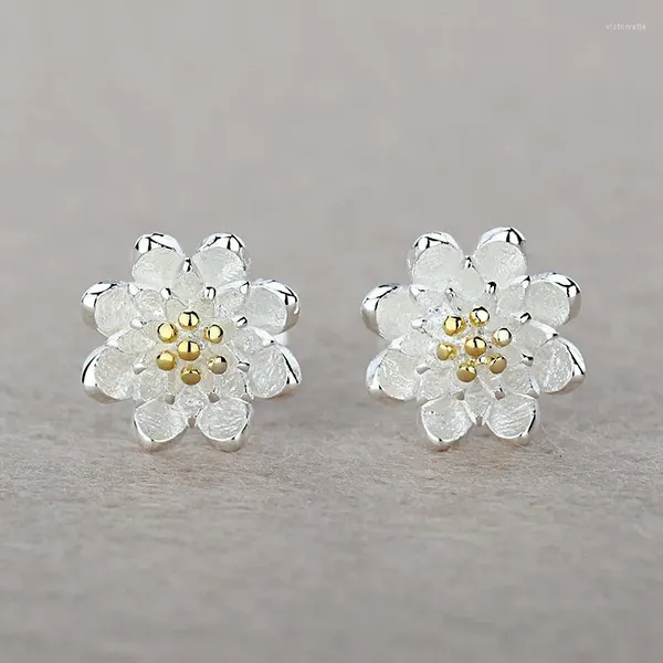 Ohrstecker aus Silber in Blumenform, Schmuck für Damen, 925er Sterlingsilber, Accessoires, Ankunft, lässig, täglich, Partykleidung