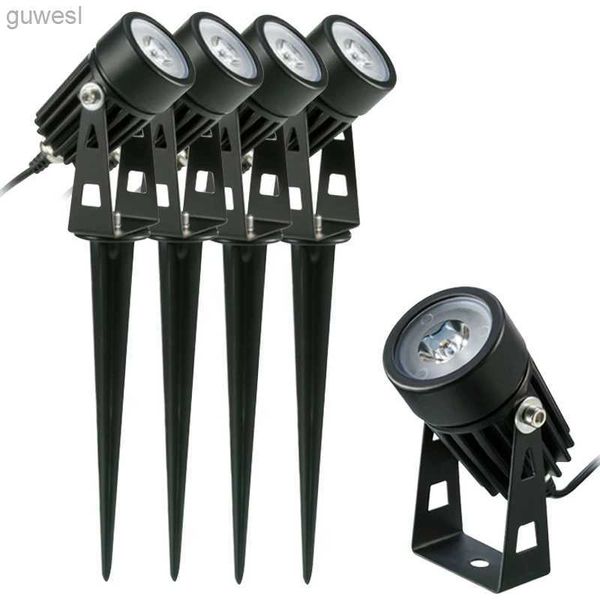 Rasenlampen 4/10 Stück 3 W LED-Landschaftsbeleuchtung, 220 V, wasserdicht, für Garten, Wege, Wände, Bäume, Flaggen, Außenstrahler mit Spike-Rasenlampen YQ240116