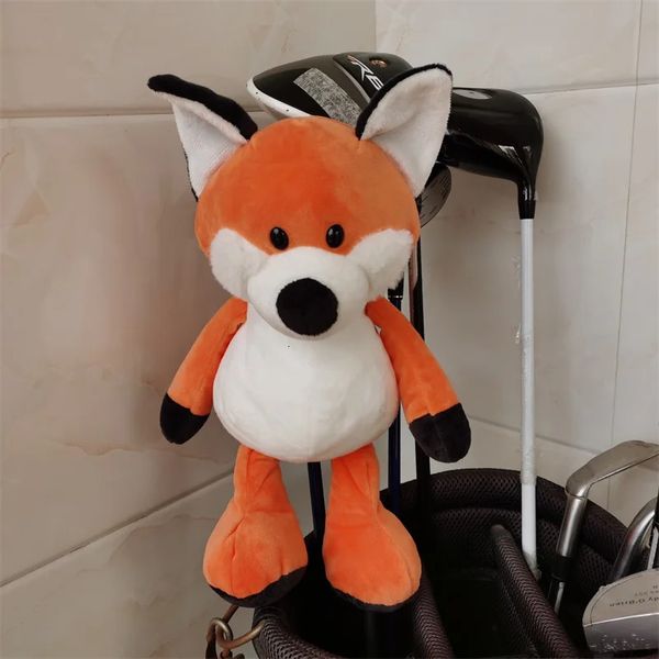 Деревянный головной убор для гольфа Orange Fox, отличный плюшевый чехол для головы с изображением животных, падение 240116