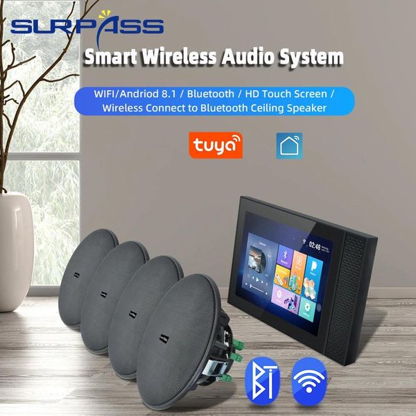 Динамики Интеллектуальная аудиосистема Полнодиапазонные внутренние громкоговорители Android 8.1 Bluetooth Беспроводная связь Wi-Fi Встроенное приложение TUYA в потолочных динамиках