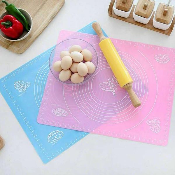 Tapetes de mesa 30x25cm Silicone Rolling Pastelaria Baking Mat para Fondant Cookies Bolo Sugar Craft