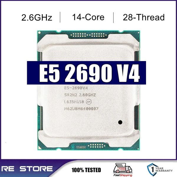 Б/у процессор Xeon E5 2690 V4, 2,6 ГГц, четырнадцать ядер, 35 м, 135 Вт, 14 нм LGA 2011-3, процессор 240115