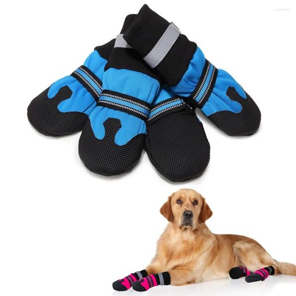 Hundebekleidung, wasserdichte Haustierschuhe, Winter-Anti-Rutsch-Regen-Schneestiefel, Schuhe, dicke warme Socken, Stiefeletten für mittelgroße und große Hunde