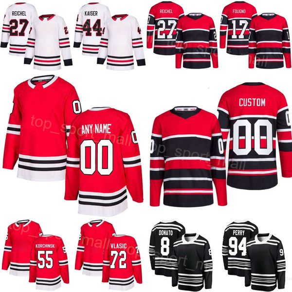 Donna Youth Uomo Hockey 94 Corey Perry Jersey 8 Ryan Donato 17 Nick Foligno 55 Kevin Korchinski 27 Lukas Reichel 44 Wyatt Kaiser 72 Alex Vlasic Heritage Classic Saldi