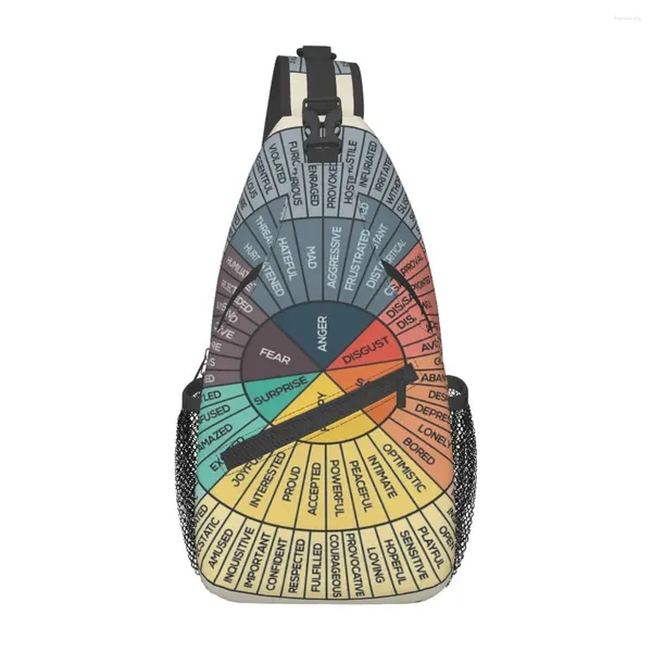 Seesäcke Wheel Of Emotions Brusttasche Urlaub Große Kapazität Schule Cross Multi-Style