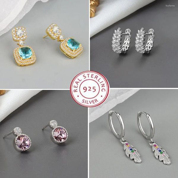 Stud Küpe 925 STERLING Silver Heart Hoop Kadınlar Mücevher Hediyesi için Yıldız Kelebek E197