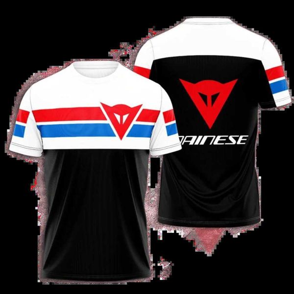 Novo verão masculino f1 ciclismo terno de manga curta camiseta o pescoço ao ar livre tipo corrida secagem rápida grande camiseta