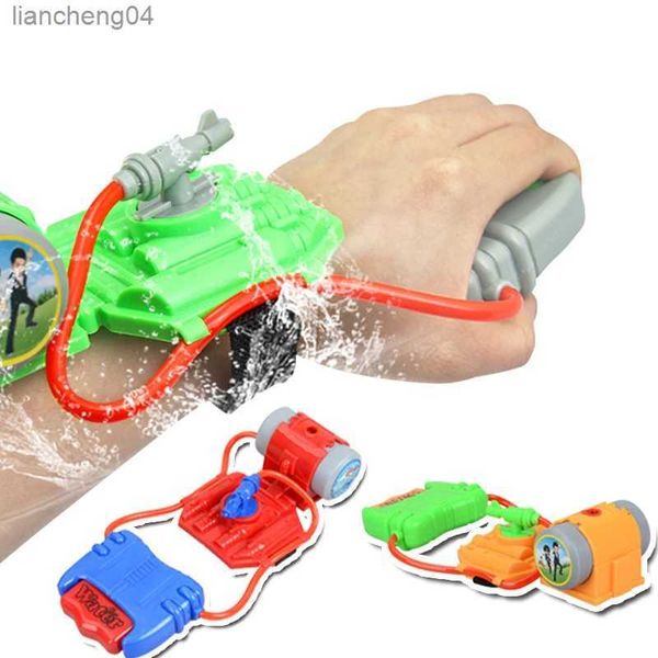 Giochi con la sabbia Divertimento in acqua Pistola ad acqua divertente da polso Giocattoli da esterno Pistola in plastica Sparatutto con pistola ad acqua estiva per piscina Spiaggia