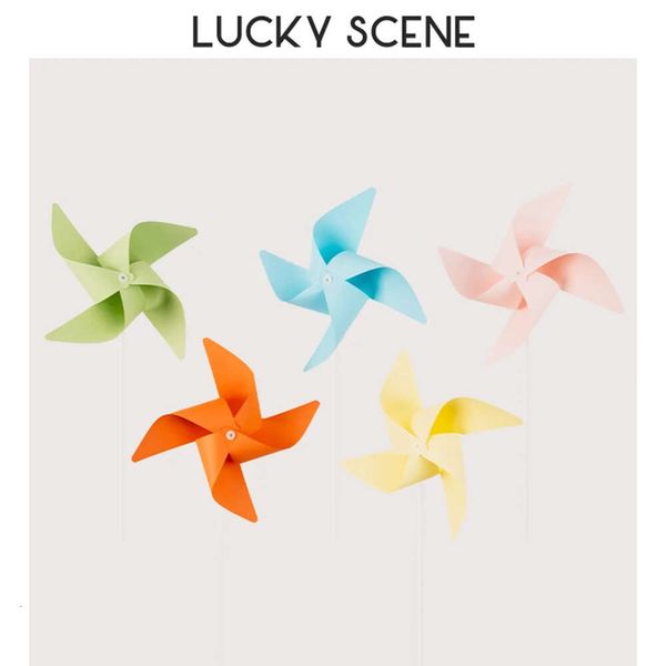 Yeni pankartlar flamalar konfeti macaron dört renkli rüzgar tekerlek pinkek dekorasyon diy çocuk parkı küçük rüzgar tekerleği origami oyunu s01705