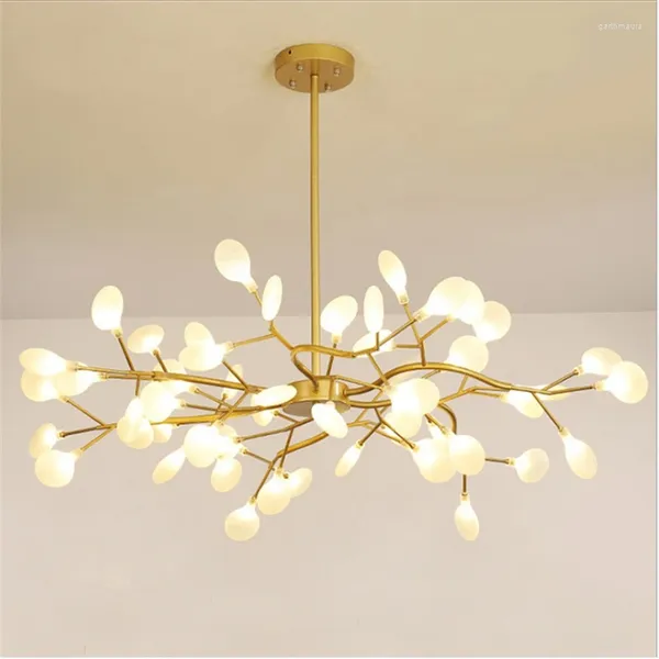 Lustres nórdicos firefly luz de teto claro lustre de vidro cinza para sala de estar decoração de quarto iluminação led decoração de casa